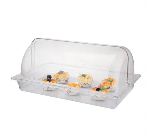 Поднос для выкладки 53*32,5*23,5 см пласт. с пласт. Roll-top крышкой SUNNEX