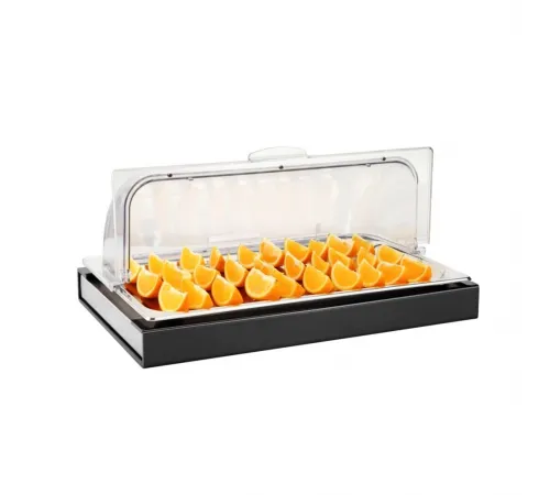 Поднос для выкладки 53*32,5*24,5 см нерж. с пласт. Roll-top крышкой + бокс с хладогеном SUNNEX