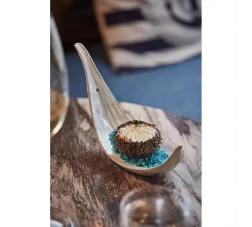 Блюдо для подачи 22*7,5 см h13 см Gray Leaf Frutti di Mare P.L. [1]