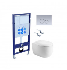 SET AQUATEK АЛЬТАИР-019 4в1 (рама AQUATEK Standard INS-0000012 + крепеж KKI-0000002 + клавиша KDI-0000019 + унитаз АЛЬТАИР AQ1980-00 с тонким сиденьем soft-close)