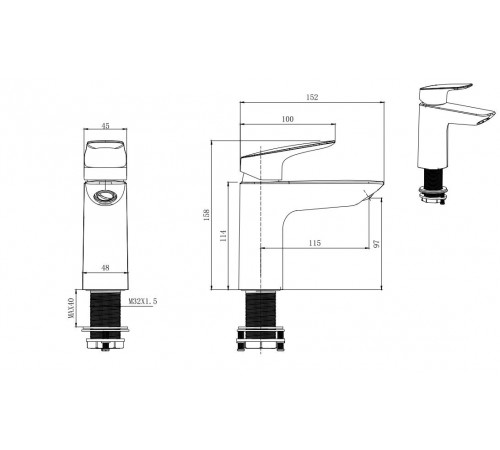 Комплект для ванны и душа Aquatek AQ1030CR ВЕГА 3 в 1 AQ1010CR+AQ1040CR+AQ2011CR