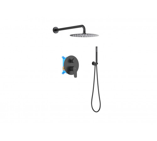 Set 3 в 1 душевой комплект AQUATEK, матовый черный AQ1172MB Бетта