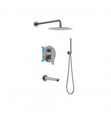 Set 4 в 1 душевой комплект AQUATEK, оружейная сталь AQ1173BGM Бетта