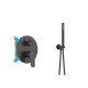Set 4 в 1 душевой комплект AQUATEK, матовый черный AQ1173MB Бетта
