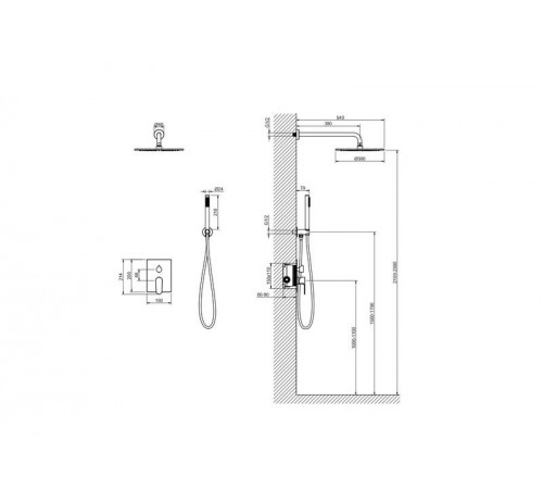 Set 3 в 1 душевой комплект AQUATEK AQ1272CR Оберон