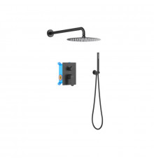 Set 3 в 1 душевой комплект AQUATEK, матовый черный AQ1272MB Оберон