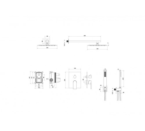 Set 3 в 1 душевой комплект AQUATEK AQ1472CR Лира