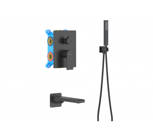 Set 4 в 1 душевой комплект AQUATEK, матовый черный AQ1473MB Лира