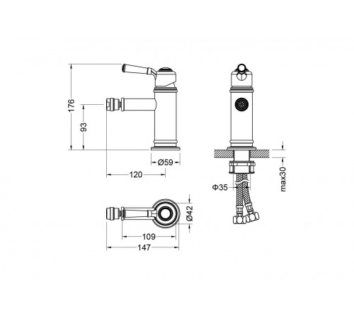 Смеситель для биде AQUATEK AQ1518CR Классик