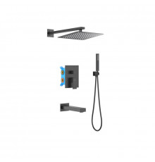 Set 4 в 1 душевой комплект AQUATEK, матовый черный AQ1673MB Либра