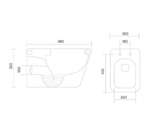 Унитаз подвесной безободковый Aquatek ДЕЛЬТА AQ1911-00 480*350*320  с сиденьем Soft Close
