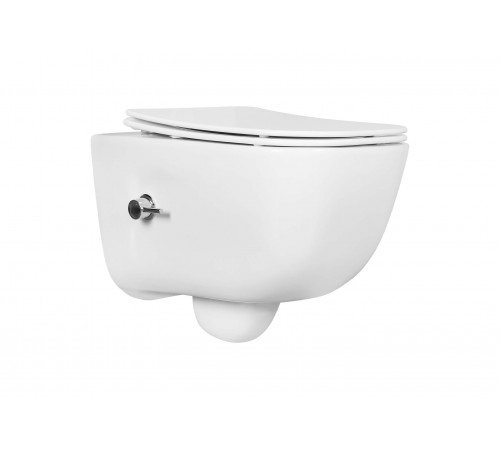 Унитаз подвесной с функцией биде безободковый фарфоровый AQUATEK ДИВА AQ2012B-00 510*350*360 мм