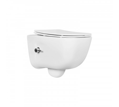 Унитаз подвесной с функцией биде безободковый фарфоровый AQUATEK ДИВА AQ2012B-00 510*350*360 мм