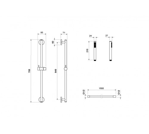 Комплект для душа Aquatek Европа AQ1332CR 2 в 1 AQ1360CR+AQ2012CR