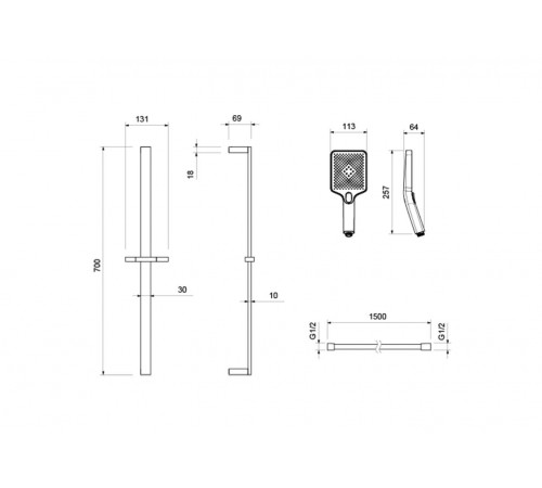 Комплект для ванны Aquatek Либра AQ1631CR 3 в 1 AQ1610CR+AQ1660CR+AQ2019CR