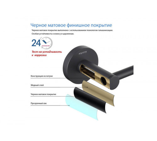 Бумагодержатель AQUATEK, матовый черный AQ4108MB Европа