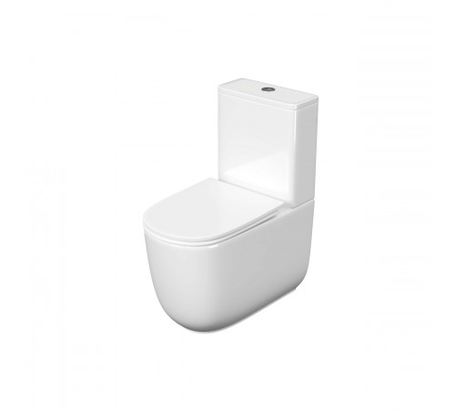 Унитаз напольный, безободковый, система смыва торнадо, Aquatek Optima Plus 620x355x790