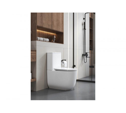 Унитаз напольный, безободковый, система смыва торнадо, Aquatek Optima Plus 620x355x790