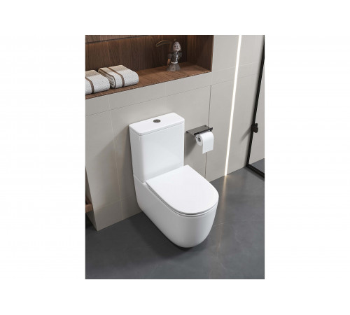 Унитаз напольный, безободковый, система смыва торнадо, Aquatek Optima Plus 620x355x790