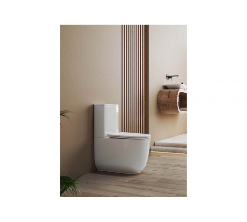 Унитаз напольный, безободковый, система смыва торнадо, Aquatek Optima Plus 620x355x790