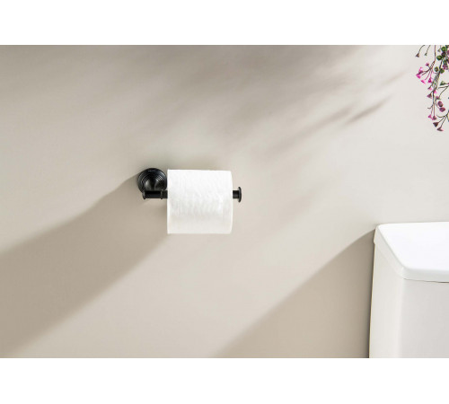 Бумагодержатель AQUATEK, матовый черный AQ4508MB Классик