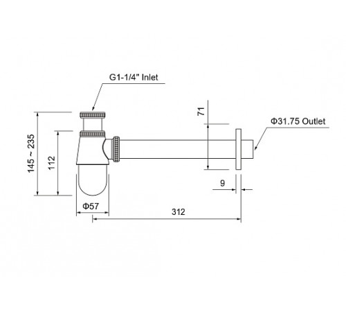 Сифон AQUATEK AQ6012BGM, оружейная сталь