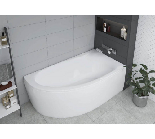 Акриловая асимметричная  угловая ванна Aquatek Eco-Friendly Дива 170х90 без фронтального экрана, без гидромассажа, без опоры(каркаса), правая