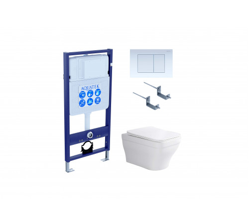 Set AQUATEK АМАДЕО cm (рама AQUATEK Standard INS-0000012 с звукоиз.прокладкой + крепеж KKI-0000002 + кнопка KDI-0000009 + унитаз АМАДЕО AQ1180-00 с крышкой-сиденьем soft-close)