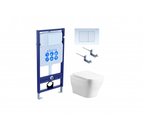 Set AQUATEK АМАДЕО (рама AQUATEK Standard INS-0000012 с звукоиз.прокладкой + крепеж KKI-0000002 + кнопка KDI-0000009 + унитаз АМАДЕО AQ1163-00 с крышкой-сиденьем soft-close)