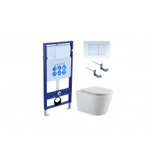 Set AQUATEK ВЕГА (рама AQUATEK Standard INS-0000012 с звукоиз.прокладкой + крепеж KKI-0000002 + кнопка KDI-0000009 + унитаз ВЕГА AQ1905-00 с крышкой-сиденьем soft-close)