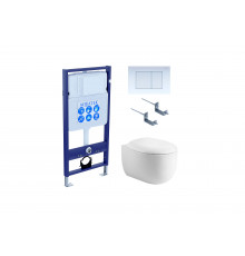Set AQUATEK АЛЬТАИР (рама AQUATEK Standard INS-0000012 с звукоиз.прокладкой + крепеж KKI-0000002 + кнопка KDI-0000009 + унитаз АЛЬТАИР AQ1980-00 с крышкой-сиденьем soft-close)
