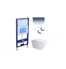 Set AQUATEK АМАДЕО (рама AQUATEK Standard INS-0000012 с звукоиз.прокладкой + крепеж KKI-0000002 + кнопка KDI-0000010 + унитаз АМАДЕО AQ1163-00 с крышкой-сиденьем soft-close)