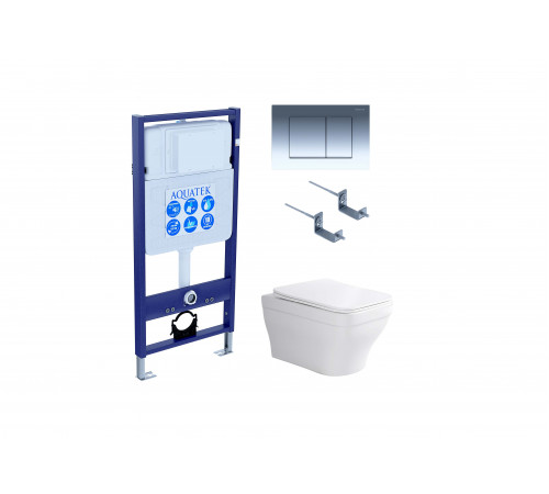 Set AQUATEK АМАДЕО (рама AQUATEK Standard INS-0000012 с звукоиз.прокладкой + крепеж KKI-0000002 + кнопка KDI-0000010 + унитаз АМАДЕО AQ1163-00 с крышкой-сиденьем soft-close)