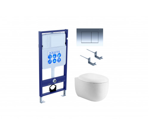 Set AQUATEK АЛЬТАИР (рама AQUATEK Standard INS-0000012 с звукоиз.прокладкой + крепеж KKI-0000002 + кнопка KDI-0000010 + унитаз АЛЬТАИР AQ1980-00 с крышкой-сиденьем soft-close)
