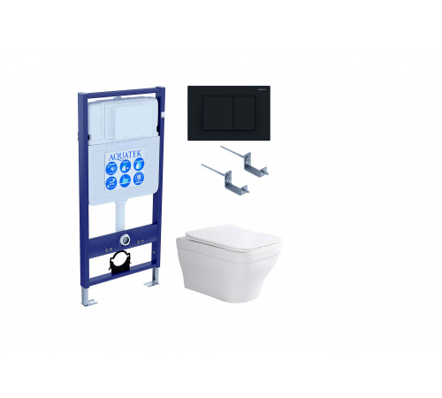 Set AQUATEK АМАДЕО (рама AQUATEK Standard INS-0000012 с звукоиз.прокладкой + крепеж KKI-0000002 + кнопка KDI-0000012 + унитаз АМАДЕО AQ1163-00 с крышкой-сиденьем soft-close)