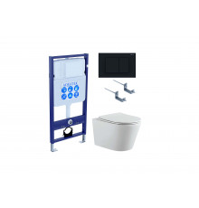 Set AQUATEK ВЕГА (рама AQUATEK Standard INS-0000012 с звукоиз.прокладкой + крепеж KKI-0000002 + кнопка KDI-0000012 + унитаз ВЕГА AQ1905-00 с крышкой-сиденьем soft-close)