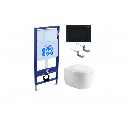 Set AQUATEK АЛЬТАИР (рама AQUATEK Standard INS-0000012 с звукоиз.прокладкой + крепеж KKI-0000002 + кнопка KDI-0000012 + унитаз АЛЬТАИР AQ1980-00 с крышкой-сиденьем soft-close)