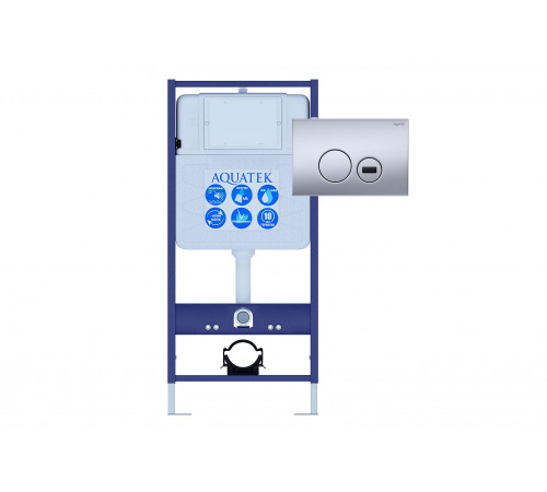 Инсталляция для подвесного унитаза с сенсорным управлением Aquatek Standart Sensor + звукоизоляционная прокладка + панель смыва KDIS-0000036.