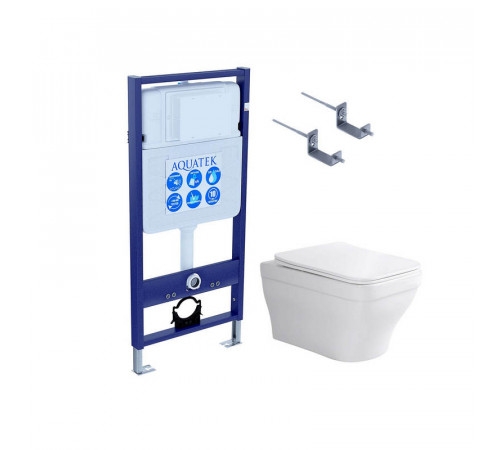 SET AQUATEK АМАДЕО KKI2 (рама AQUATEK Standard INS-0000012 + крепеж KKI-0000002 + унитаз АМАДЕО AQ1163-00 с тонким сиденьем soft-close)