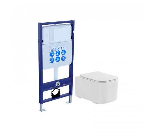 SET AQUATEK КВАДРО T (рама AQUATEK Standard INS-0000012 + унитаз AQ1515T-00 КВАДРО с тонким сиденьем soft-close)