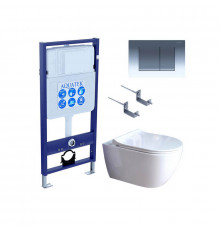 SET AQUATEK ПОЛАРИС (рама AQUATEK Standard INS-0000012 + унитаз ПОЛАРИС AQ0700-01 с тонким сиденьем soft-close + крепеж KKI-0000002 + панель KDI-0000010)