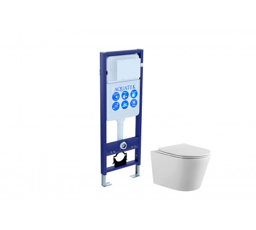 SET AQUATEK ВЕГА/17 (рама AQUATEK INS-0000017 + унитаз ВЕГА AQ1905-00 + тонкое сиденье с механизмом sc)
