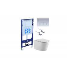 SET AQUATEK ВЕГА-1905-014 (рама AQUATEK Standard INS-0000012 с клавишей KDI-0000014 и крепежом KKI-0000002 + унитаз ВЕГА AQ1905-00 с тонким сиденьем sc)