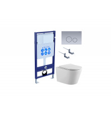 SET AQUATEK ВЕГА-1905-036 (рама AQUATEK Standard INS-0000012 с клавишей KDI-0000036 и крепежом KKI-0000002 + унитаз ВЕГА AQ1905-00 с тонким сиденьем sc)