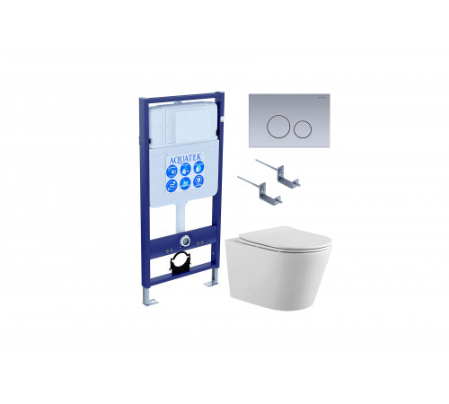 SET AQUATEK ВЕГА-1905-036 (рама AQUATEK Standard INS-0000012 с клавишей KDI-0000036 и крепежом KKI-0000002 + унитаз ВЕГА AQ1905-00 с тонким сиденьем sc)