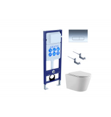 SET AQUATEK ВЕГА-1905-016 INS-17 (рама Standard INS-0000017 с клавишей KDI-0000016 и крепежом KKI-0000002 + унитаз ВЕГА AQ1905-00 с тонким сиденьем sc
