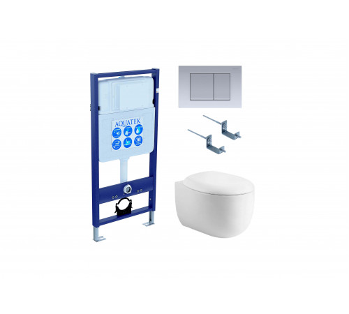 Set AQUATEK АЛЬТАИР (рама AQUATEK Standard INS-0000012 с звукоиз.прокладкой + крепеж KKI-0000002 + кнопка KDI-0000011 + унитаз АЛЬТАИР AQ1980-00 с крышкой-сиденьем soft-close)