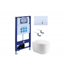 SET AQUATEK АЛЬТАИР cm-042 4в1 (рама AQUATEK INS-0000025 + крепление KKI-0000002 + кнопка KDI-0000042 + унитаз AQ1980-00 + тонкое сиденье soft-close)