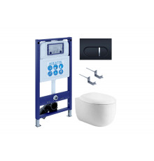 SET AQUATEK АЛЬТАИР cm-045 4в1 (рама AQUATEK INS-0000025 + крепление KKI-0000002 + кнопка KDI-0000045 + унитаз AQ1980-00 + тонкое сиденье soft-close)