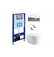 SET AQUATEK АЛЬТАИР cm-067 4в1 (рама AQUATEK INS-0000025 + крепление KKI-0000002 + кнопка KDI-0000067 + унитаз AQ1980-00 + тонкое сиденье soft-close)